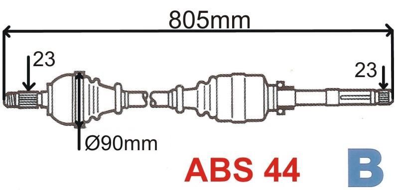 T5869 Z   =T2463 ABS POLOOSA  LAGUNA 2.0 16V ABS44 PRAVÁ